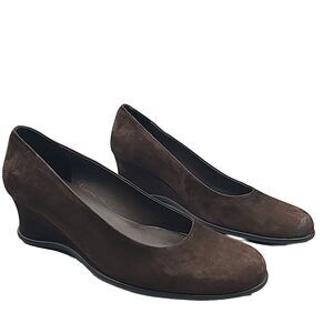 Arche womens Shoes pumps Brown Suede Leather France Low Wedge sz 8.5 39.5 Used